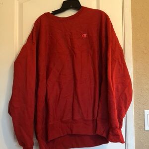 Red champion sweatshirt